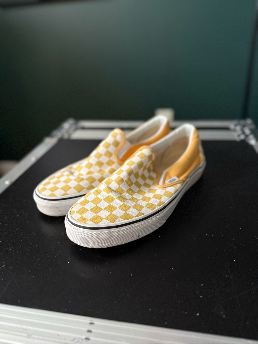 Vans Slip-On Checkerboard Sneakers - Yellow & White